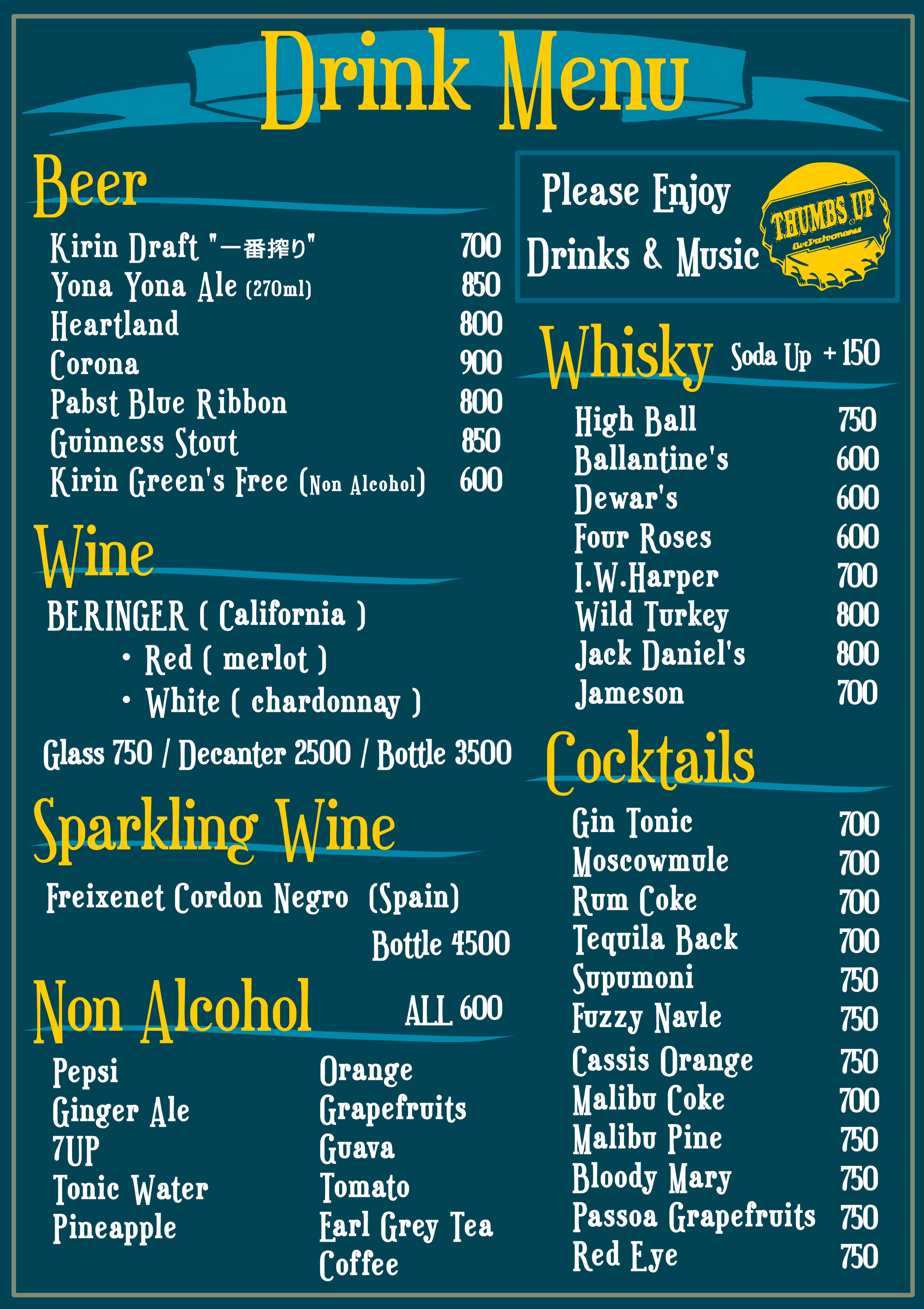 Drink Menu j